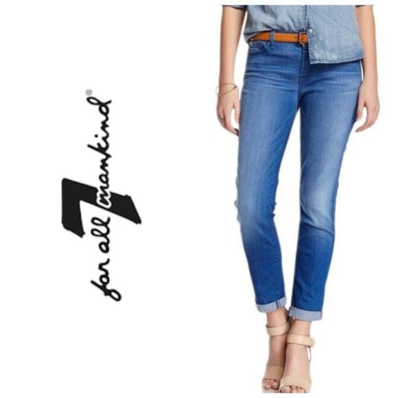 7 For All Mankind Denim - 7 For All Mankind The Skinny Crop & Roll Jeans